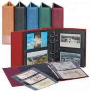 Lindner S1300PB-H Álbum de colección Multi Collect en color marrón claro, para fotos/tarjetas postales/billetes de banco con 20 hojas de plástico
