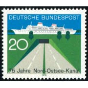 BA2/S Alemania Federal  Germany Nº 493  1970 75º Aniv. del canal del Báltico Lujo