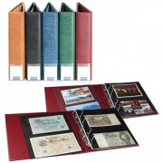 Lindner S3570PB-H  Álbum de lujo para billetes/cartas postales con 20 hojas divididas para llenar por ambos lados, marrón 