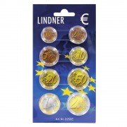 Lindner 2250EP  Display de cápsulas para monedas para una serie de monedas euro de curso. Paquete de 20 unidades 