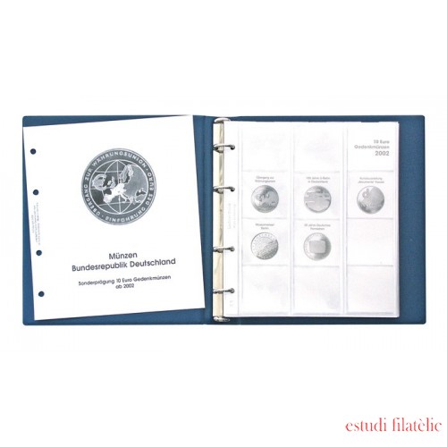 Lindner 1117M-B Álbum pre-impreso para monedas conmemorativas de 10 euros. Tomo 1: 2002-2009 