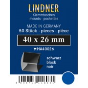 Lindner HA40026 paquetes protectores 40 x 26 negros 50 estuches