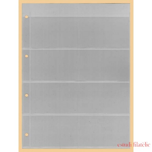 Lindner K-E14  Hoja clasificadora KOBRA, transparente, 4 tiras por lado 