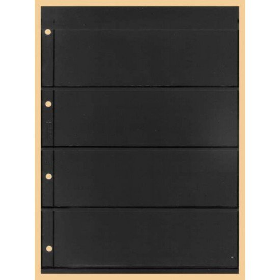 Lindner K-E24 Hoja clasificadora KOBRA, negro, 4 tiras por ambos lados Lindner K-E24 Hoja clasificadora KOBRA, negro, 4 tiras por ambos lados