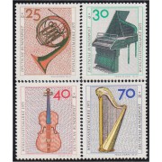 Alemania Federal - 631/34  - GERMANY 1973 Sorteo de beneficencia-Instrunentos musicales-Lujo