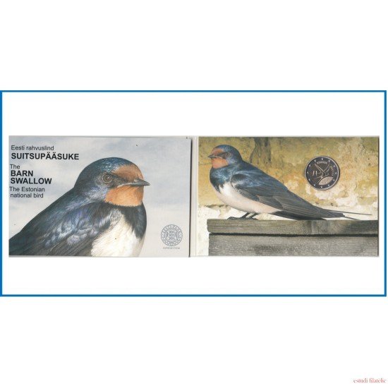 Estonia 2023 Cartera Oficial Coin Card Moneda 2 € conmemorativa Golondrina Estonia 2023 Cartera Oficial Coin Card Moneda 2 € conmemorativa Golondrina