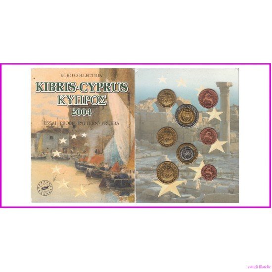 Monedas Euros Chipre Cartera 2004 Pruebas euro € Monedas Euros Chipre Cartera 2004 Pruebas euro €