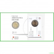 Italia 2023 2 € euros conmemorativos Cartera Oficial Coin card Aeronáutica militar