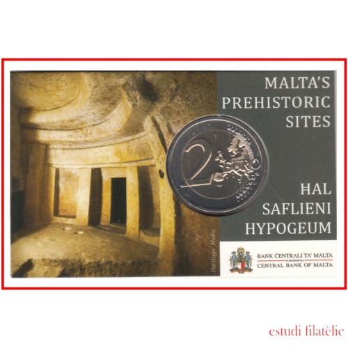 Malta 2022 2 € euros Moneda Coin Card Hipogeo de Hal Saflieni