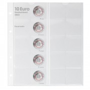 Lindner 1110-5 Página ilustrada quilates para monedas de 10 Euros con anillo de polímero: Alemania 2023