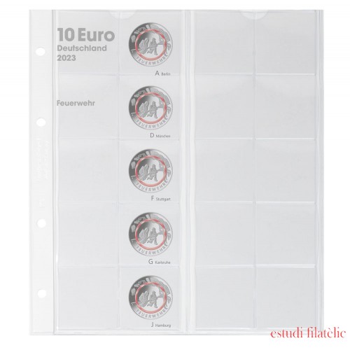 Lindner 1110-5 Página ilustrada quilates para monedas de 10 Euros con anillo de polímero: Alemania 2023
