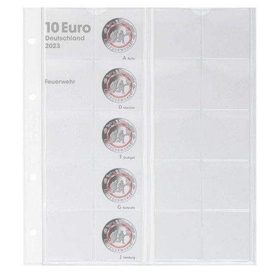 Lindner 1110-5 Página ilustrada quilates para monedas de 10 Euros con anillo de polímero: Alemania 2023 Lindner 1110-5 Página ilustrada quilates para monedas de 10 Euros con anillo de polímero: Alemania 2023