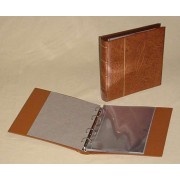 Lindner K-G18-H Álbum de anillos ETB KOBRA con 20 fundas transparentes de plástico dura, en color marrón claro, 230 x 210 mm 