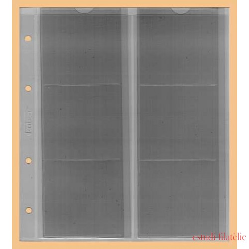 Lindner K-F6  Hoja para monedas KOBRA, para 6 monedas individuales empaquetadas y soldadas de hasta 72 x 64 mm 