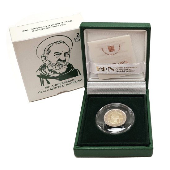 Vaticano 2018 Cartera Oficial Estuche Moneda 2€ euros proof 50 Aniversario de la muerte del Padre Pío Vaticano 2018 Cartera Oficial Estuche Moneda 2€ euros proof 50 Aniversario de la muerte del Padre Pío