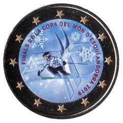 Andorra 2019 2€ euros conmemorativos Color Finals de la copa del món d esquí Andorra 2019 2€ euros conmemorativos Color Finals de la copa del món d esquí