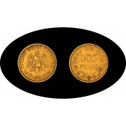 México Mejico 2 pesos 1920 Águila mexicana Oro Gold