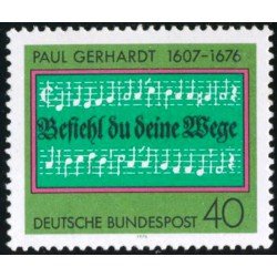 CIN/S Alemania Federal Germany Nº 742 1976 Triicentenario muerte de Paul Gerhart Lujo CIN/S Alemania Federal Germany Nº 742 1976 Triicentenario muerte de Paul Gerhart Lujo