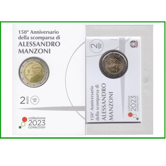 Italia 2023 2 € euros conmemorativos Cartera Oficial Coin Card Alessandro Manzoni Italia 2023 2 € euros conmemorativos Cartera Oficial Coin Card Alessandro Manzoni