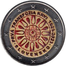 Eslovaquia 2023 2 € euros conmemorativos Color Transfusión de sangre Eslovaquia 2023 2 € euros conmemorativos Color Transfusión de sangre