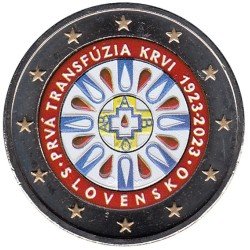 Eslovaquia 2023 2 € euros conmemorativos Color Transfusión de sangre Eslovaquia 2023 2 € euros conmemorativos Color Transfusión de sangre