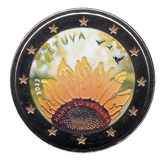 Lituania 2023 2 € euros conmemorativos Color Juntos con Ucrania