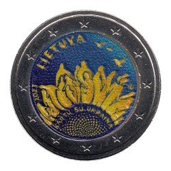 Lituania 2023 2 € euros conmemorativos Color Juntos con Ucrania Lituania 2023 2 € euros conmemorativos Color Juntos con Ucrania