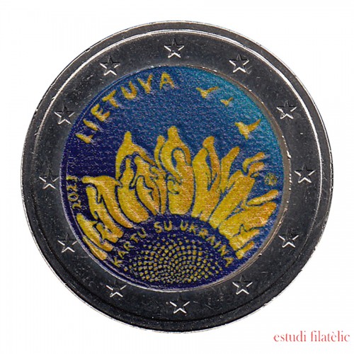 Lituania 2023 2 € euros conmemorativos Color Juntos con Ucrania