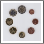 Italia 2004 Emisión monedas Sistema monetario euro € Tira ( 2 y 1 euros/ circuladas ) 