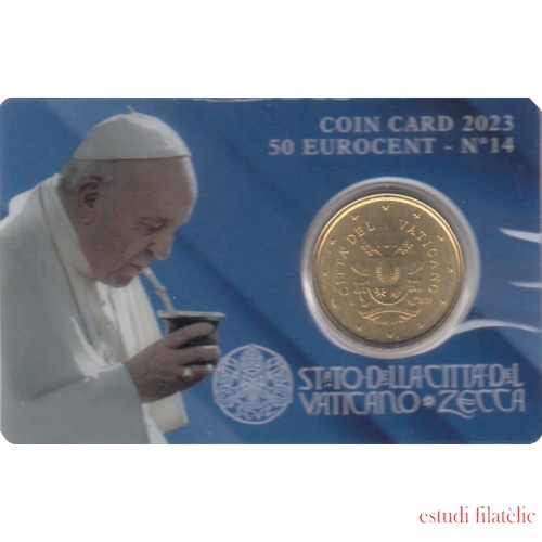 Vaticano 2023 Cartera Oficial Coin Card nº 14 Moneda 0.50 € euros