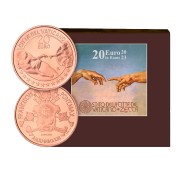 Vaticano 2023 Cartera Oficial 20€ Moneda de cobre  Creación del Hombre de Miguel Ángel
