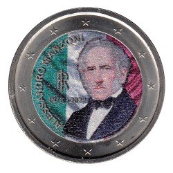 Italia 2023 2 € euros conmemorativos Color Alessandro Manzoni Italia 2023 2 € euros conmemorativos Color Alessandro Manzoni