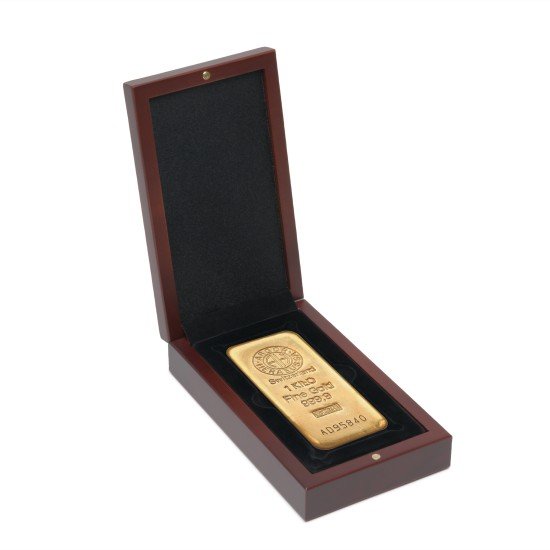 Leuchtturm 368377 Estuche VOLTERRA para 1x lingote de oro 500g/ 1.000 g, color caoba Leuchtturm 368377 Estuche VOLTERRA para 1x lingote de oro 500g/ 1.000 g, color caoba