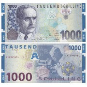 Austria 1000 Schilling 1997 Billete Sin Circular