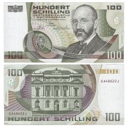 Austria 100 Schilling 1984 Billete Sin Circular