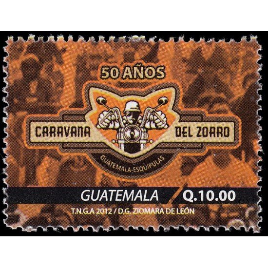 Guatemala 671 2013 50 años caravana del zorro MNH Guatemala 671 2013 50 años caravana del zorro MNH