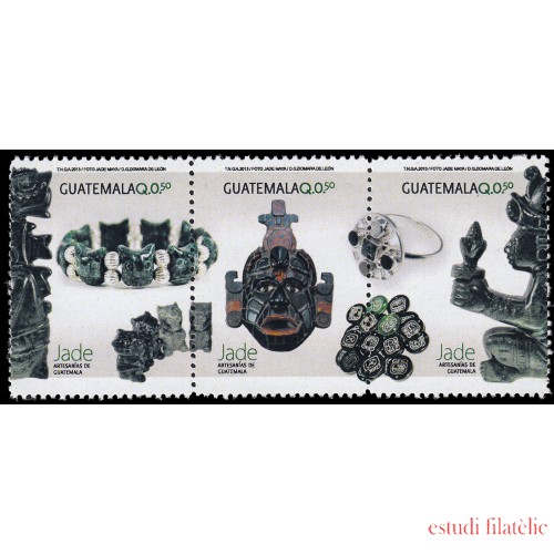 Guatemala 688/90 2014 Artesanía objetos de jade MNH