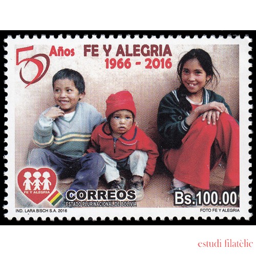 Bolivia 1585 2016 50 años Fe y Alegría MNH