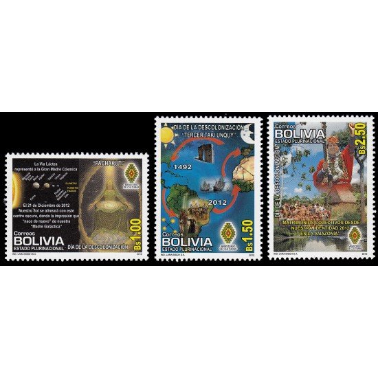Bolivia 1481/83 2012 Día de la descolonización MNH
