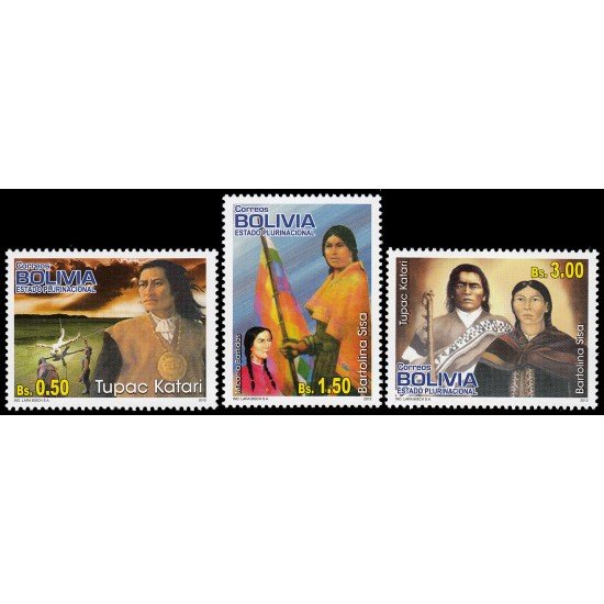 Bolivia 1484/86 2012 Héroes Nacionales Túpac Katari MNH