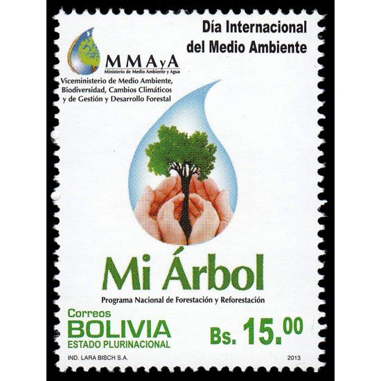 Bolivia 1505 2013 Mi árbol Día internacional del medio ambiente MNH Bolivia 1505 2013 Mi árbol Día internacional del medio ambiente MNH