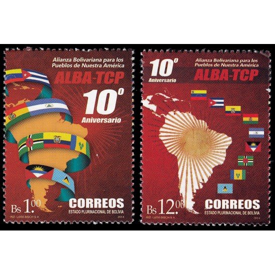 Bolivia 1560/61 2014 10 aniv. Alba-Tcp Tratado de comercio MNH