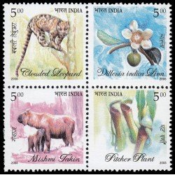 India 1843/46 2005 Flora y Fauna del noreste de la India MNH India 1843/46 2005 Flora y Fauna del noreste de la India MNH
