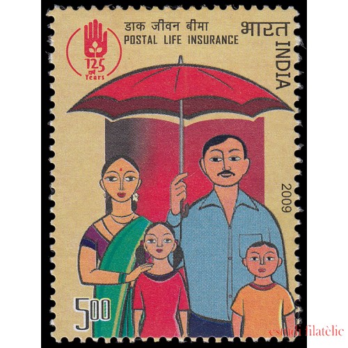 India 2116 2009 125 años del seguro de vida MNH