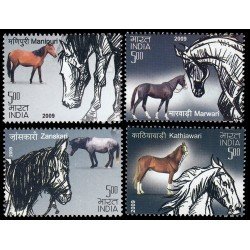 India 2188/91 2009 Caballos Indios MNH India 2188/91 2009 Caballos Indios MNH