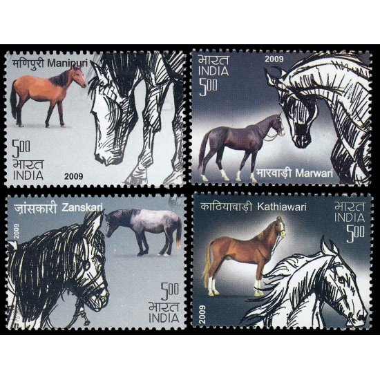 India 2188/91 2009 Caballos Indios MNH India 2188/91 2009 Caballos Indios MNH