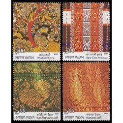 India 2208/11 2009 Tejidos tradicionales MNH India 2208/11 2009 Tejidos tradicionales MNH