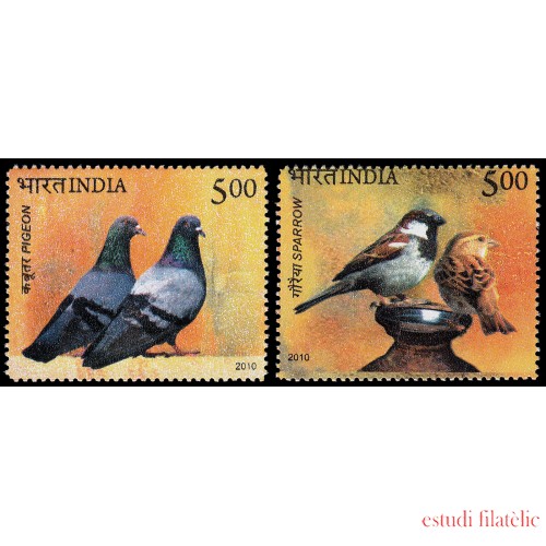 India 2260/61 2010 Fauna Pájaros MNH
