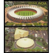 India 2263/64 2010 19 Juegos de la Commonwealth Delhi Estadios MNH
