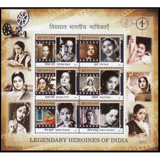 India HB 90 2011 Legendarias heroínas del cine Indio MNH India HB 90 2011 Legendarias heroínas del cine Indio MNH